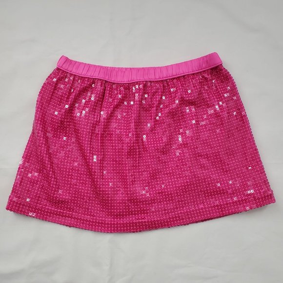 Cherokee Kids Girls Sequin Sparkle Elastic Waist Mini Skirt Pink Sz L/G (10/12) - Picture 3 of 9